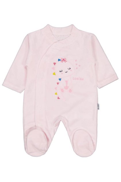 Giraffe Embroidery Snap Fastener 1-6 Month Jumpsuit - Pink 1-3 Months