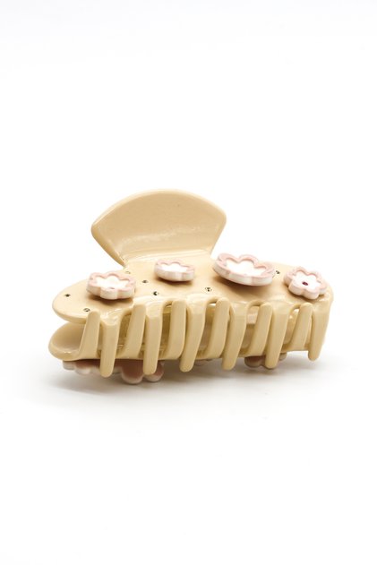 Flower Themed Beige Colored Latch Buckle