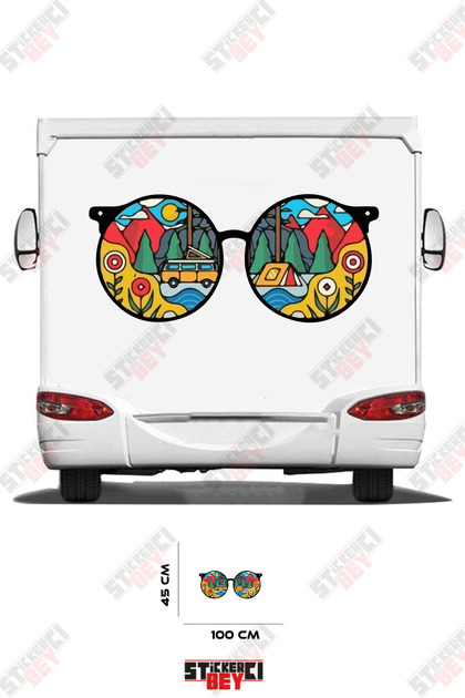Nature Patterned Glasses Visual Caravan Sticker Coating