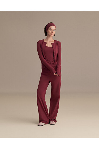 Mini Buttoned Blouse Burgundy One Piece