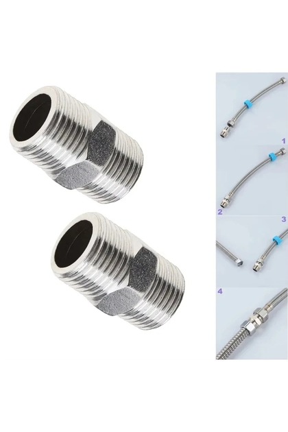 2 Pcs Shower Hose Extension Pipe Universal Hose Extender Bathroom Accessories For DIY Showers Bat...