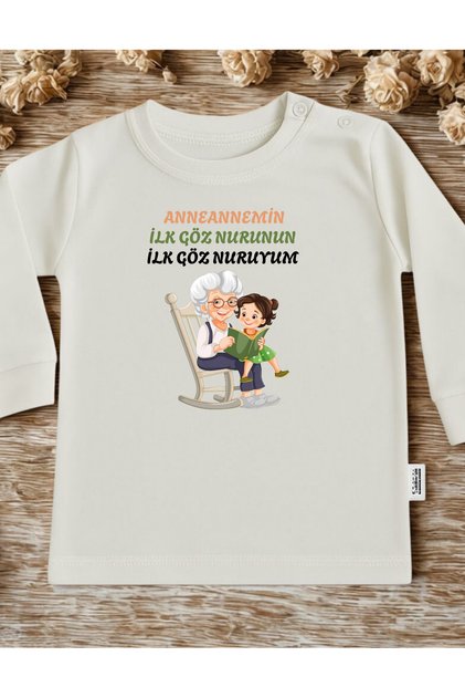 Baby Badi with the Words Grandmother, Great-Grandmother, Grandfather, Great-Grandfather Written on It