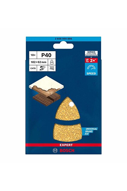 Bosch Expert 102x62 mm 40 kum Üçgen Zımpara Kağıdı 10'lu