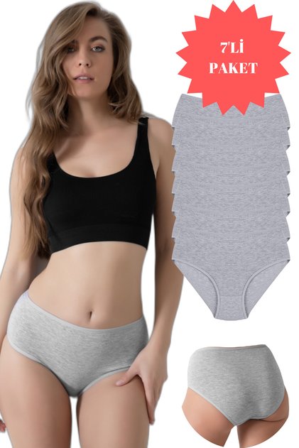 Women's Bato High Waist Colorful Seven Day Daily Panties 7 Pack