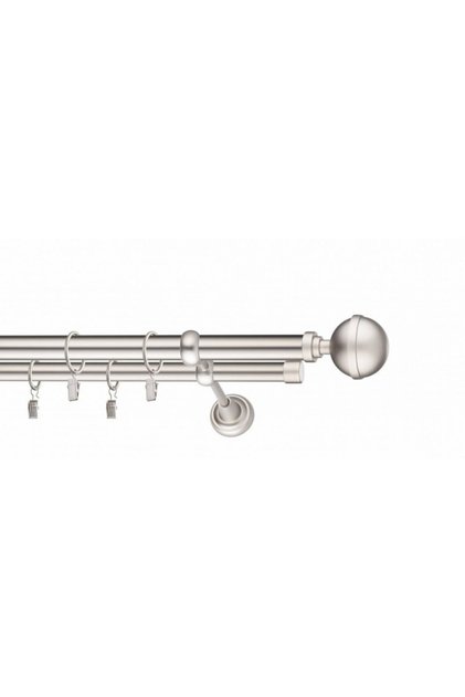 galerie metal 25/19 mm AUSTRIA dubla, crom-mat, 240 cm, capete VILLACH