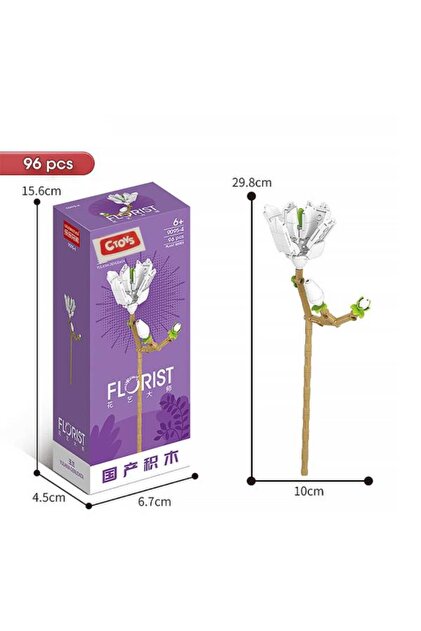 ctoy Ctoys Çiçek Blokları 9095-4 Yulania Denudata – 96 Parça Çiçek
