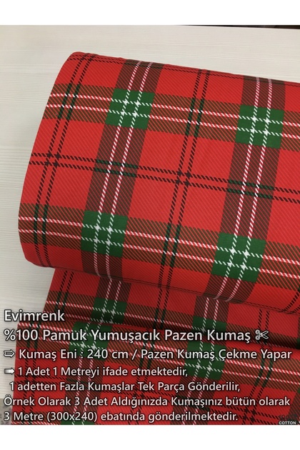Desenli Pazen Yumuşacık Pamuk Metrelik Kumaş
