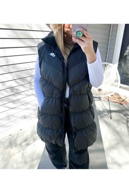 Sportswear Therma-Fit Loose Long Puffer Full-Zip Kadın Yelek