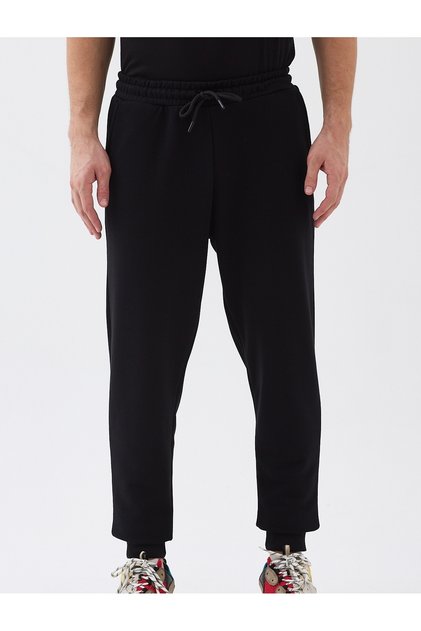 Men's 3 Thread Non-Shardon Cotton Black Sweatpants