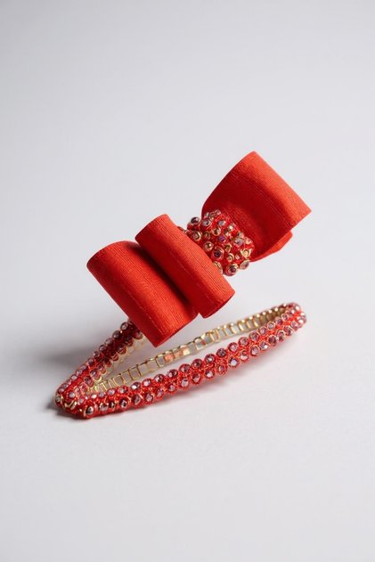 Christmas Red Large Ribbon Stone Christmas Wreath – Premium Handmade