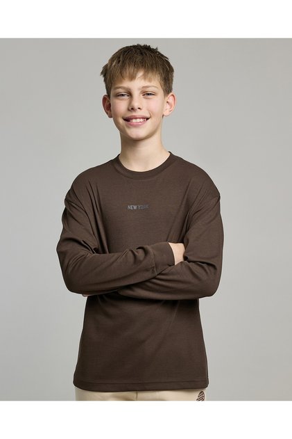 Printed T-Shirt With Crew Neck And Long Sleeves