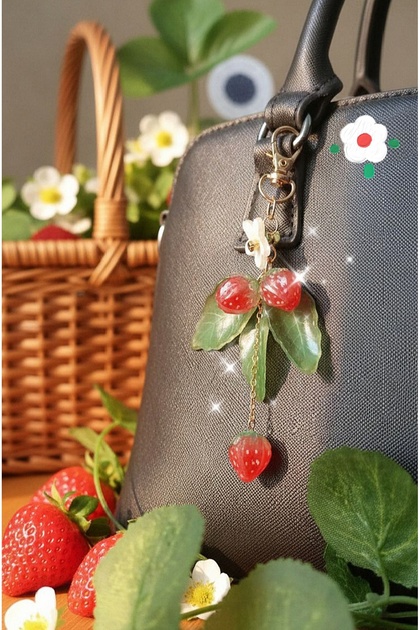 Strawberry 🍓 Charm Pendant Design Keychain Gift