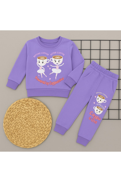 Girls' Seasonal Pocketed Top and Bottom Set Nursery Kindergarten Primary School