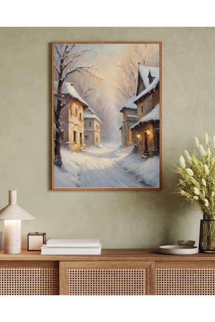 One Piece Living Room Office Decor Painting Winter Themed Vrynt