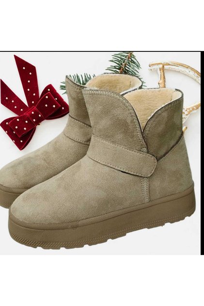 Ucg Model High-Sole Fur-Lined Suede Winter Women's Boots with Cirt Tape