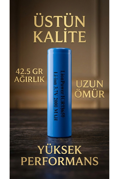 ICR18650 2000 MAH 42.5GR YÜKSEK