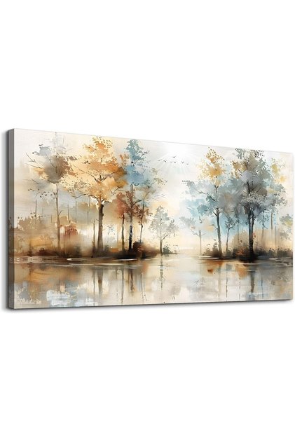 Alayra Abstract Tree Wrap Framed Canvas Wall Art, 50 x 100 cm