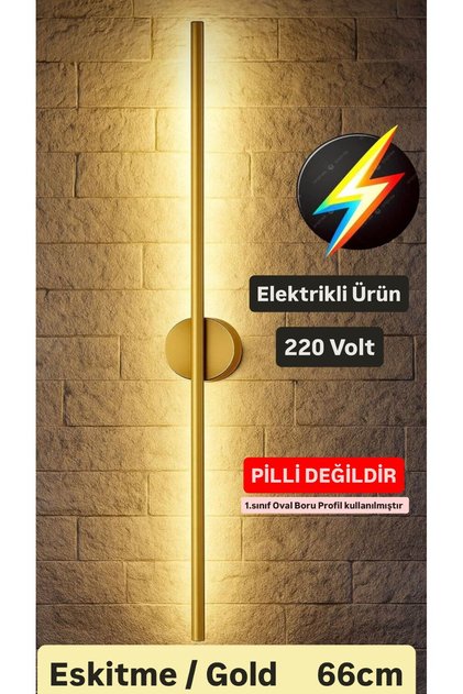 Modern Dekoratif Led Duvar Aplik 66 Cm Günışığı ESKİTME 1 Adet (ELEKTİRİKLİ) Pilli Değildir.