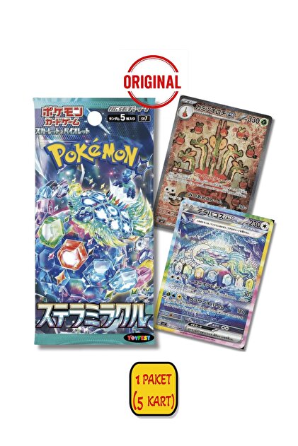 TOYFEST 1 Paket (5 Kart) Lisanslı Pokémon Kart Scarlet & Violet