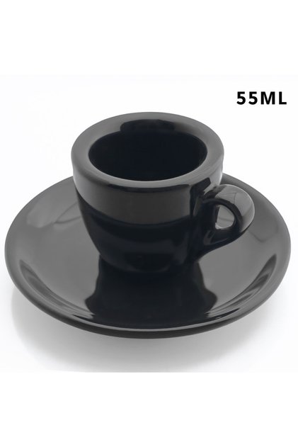 Black ceramic coffee mug 55ml