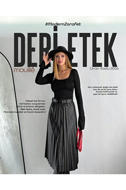 Siyah Deri Etek