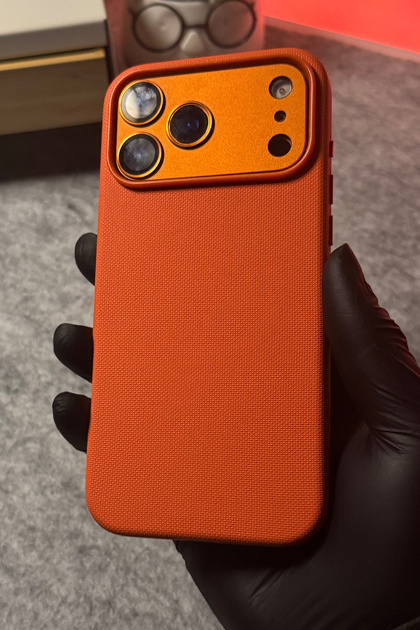 iPhone 17 Pro Max Kılıf Kamera Korumalı Magsafe Şarj Özellikli Dokuma Woven İçi Kadife Kılıf Kapak