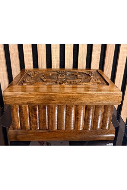Puzzle Password Ottoman Chest Handmade Walnut Carved 5-Step 3-Cipher Mystery Chest Myk Hed