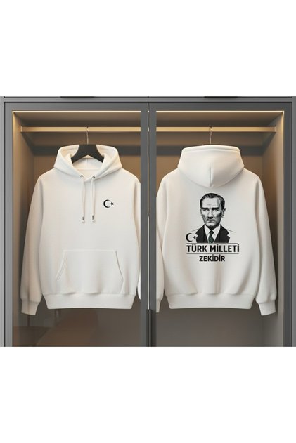 Oversized 100% Cotton Mustafa Kemal Ataturk Printed Hooded Sweatshirt