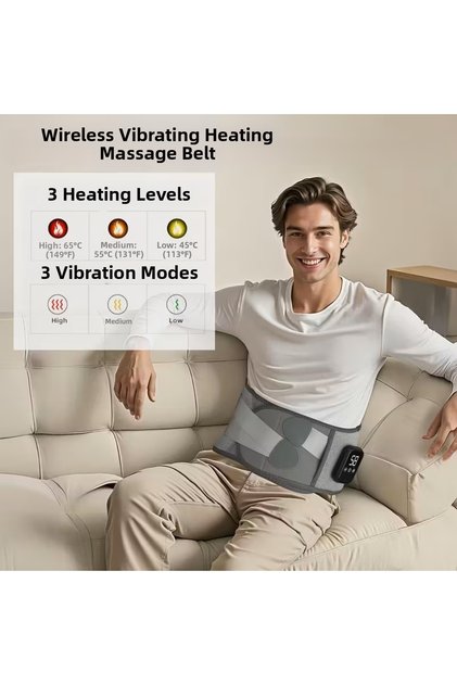 Heated Waist Massage Belt Wireless with Lcd Screen Relaxing Waist Support Massage Corset