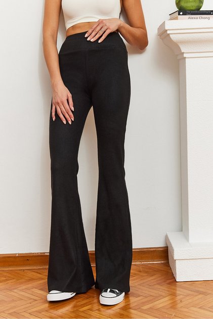Women's Black High Waist Report Spanish Leggings 159 60351051