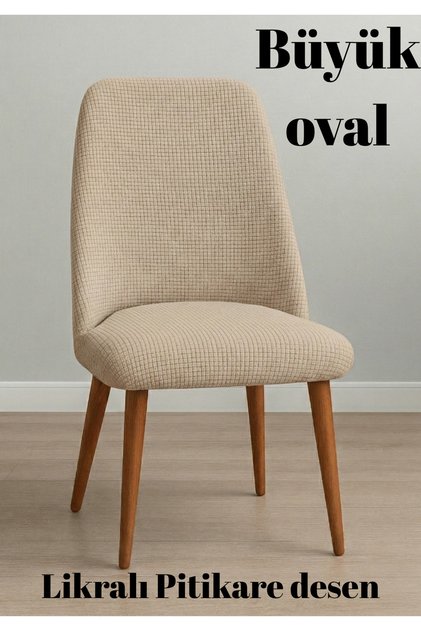 Kitchen Chair Cover Large Oval Stretch Fabric Washable, Stretch, Elastic Bamboo Chair Cover 1 Piece