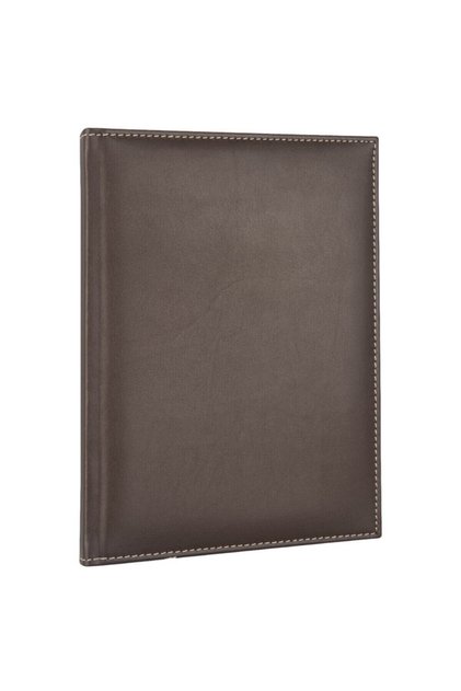 Diplomat Notebook with Faux Leather Cover Undated Plain/Blank Pages 20X28 Cm. Brown