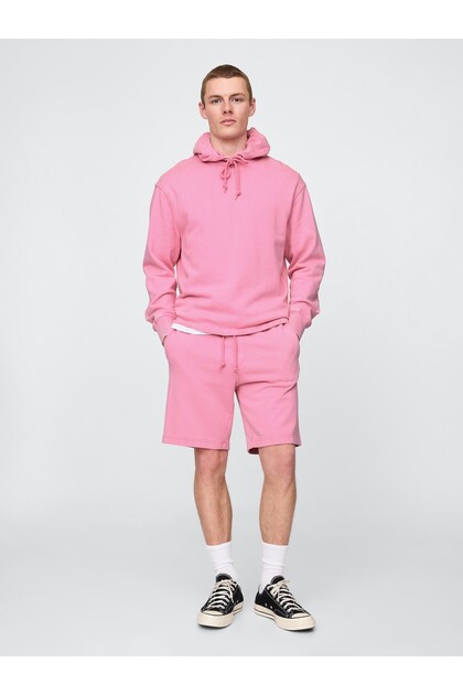 Erkek Pembe Heavyweight Fransız Havlu Kumaş Şort