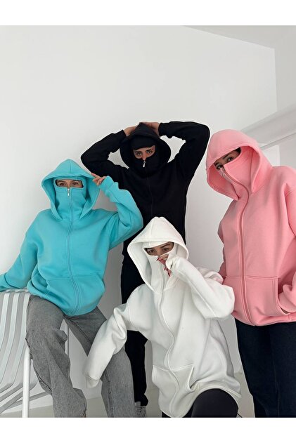 roofmen Kar Maskeli Ninja Unisex Sweatshirt Hırka (OWERSİZE