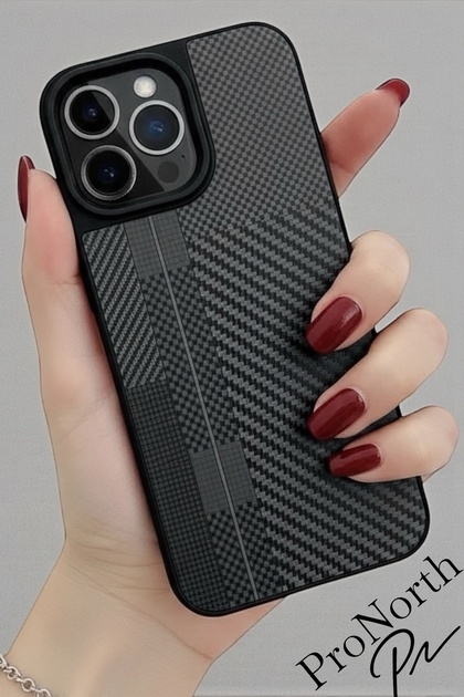 iPhone 14 Pro Max Compatible Case Carbon Look Silicone Cover