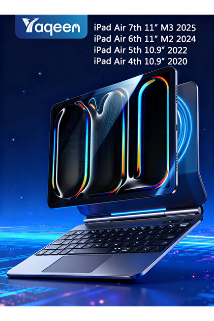 جراب لجهاز iPad Air مقاس 11 بوصة (M5/M3/M2) وجهاز iPad Pro مقاس 11 بوصة (الجيل الأول/الثاني/الثالث/الرابع) مع غطاء لوحة المفاتيح السحرية