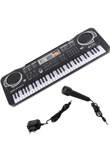 Orgă electronică cu microfon, Zola®, 61 clape, încărcător, 54 x 17 cm