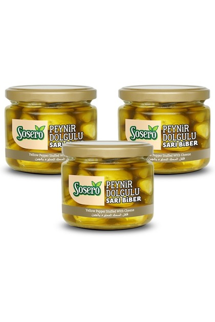 Peynir Dolgulu Sarı Biber 3 X 290 gr Cam Kavanoz