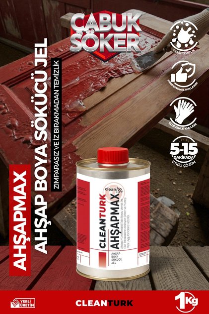 AHŞAPMAX Ahşap Boya Sökücü Jel Ahşap Yüzeyler İçin Etkili Çözüm 1 KG