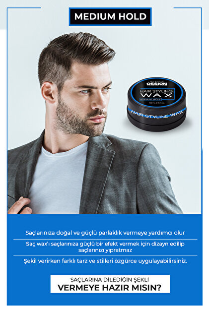 Ossion Premium Barber Wax Medium Hold 150 ml - Fiyatı, Yorumları