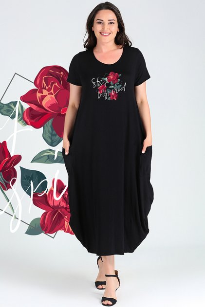 Plus Size Stay Inspired Printed Jumbo Short Sleeve Dress