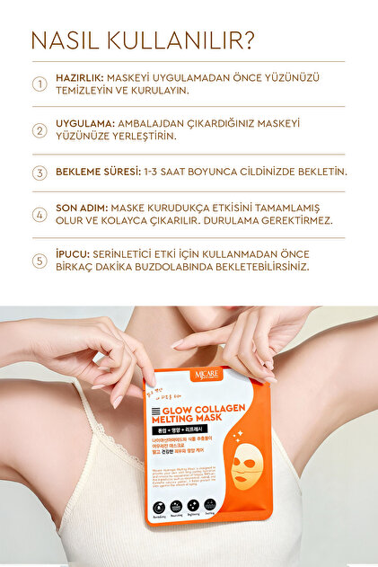 Mjcare Glow Collagen Melting Mask - Hydrojel Şeffaflaşan Eriyen