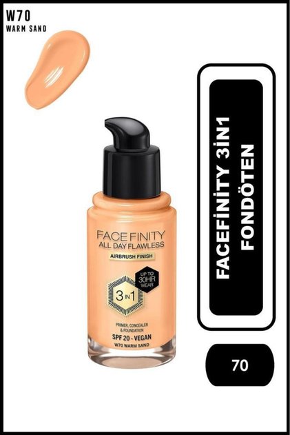 Facefinity 3İn1 Fondöten No: 70 Warm Sand