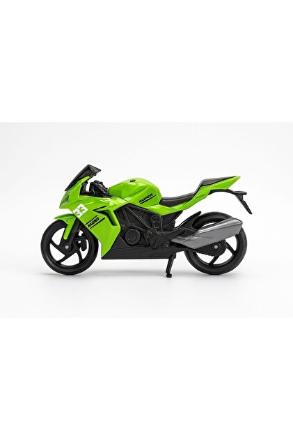 Genel Markalar 1:12 Kawasaki ZX-14 2011 Model Motor - Siyah-Yeşil