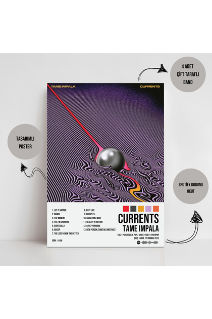 Orendart TAME IMPALA - Currents Albüm Albüm Spotify Çerçevesiz