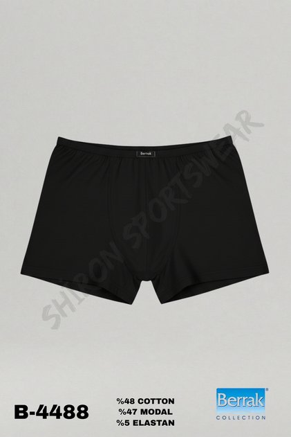 Erkek Siyah Modal Kumaş İnce Lastikli Boxer Berrak 4488