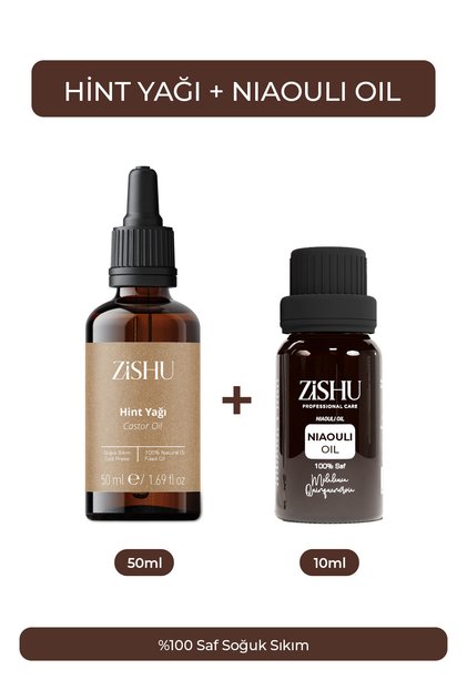 İkili Set – Doğal Hint Yağı 50 ml + Niaouli Yağı 10 ml – %100 Saf & Analizli