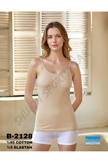 Women's Ten Stretch Fabric Combed Cotton Undershirt 95% Cotton - Berrak 2128