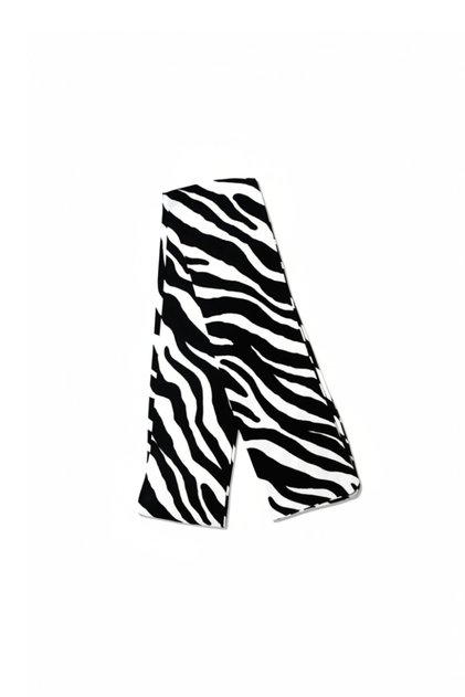 Zebra Patterned Viscose Scarf - 100X7 cm