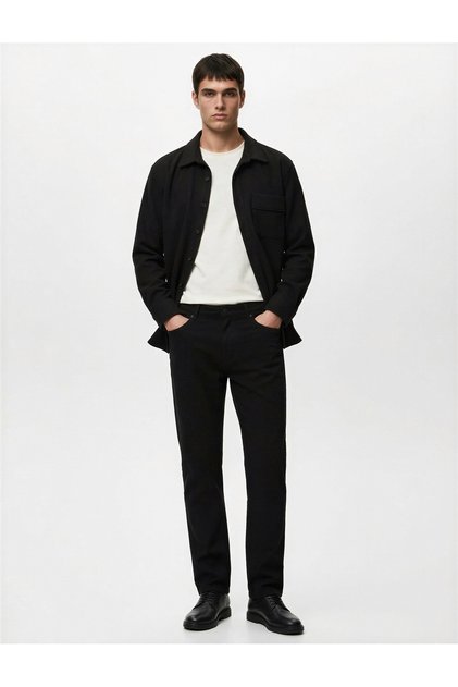 Viscose Blend Pocket Detailed Long Sleeve Buttoned Classic Collar Shirt Jacket